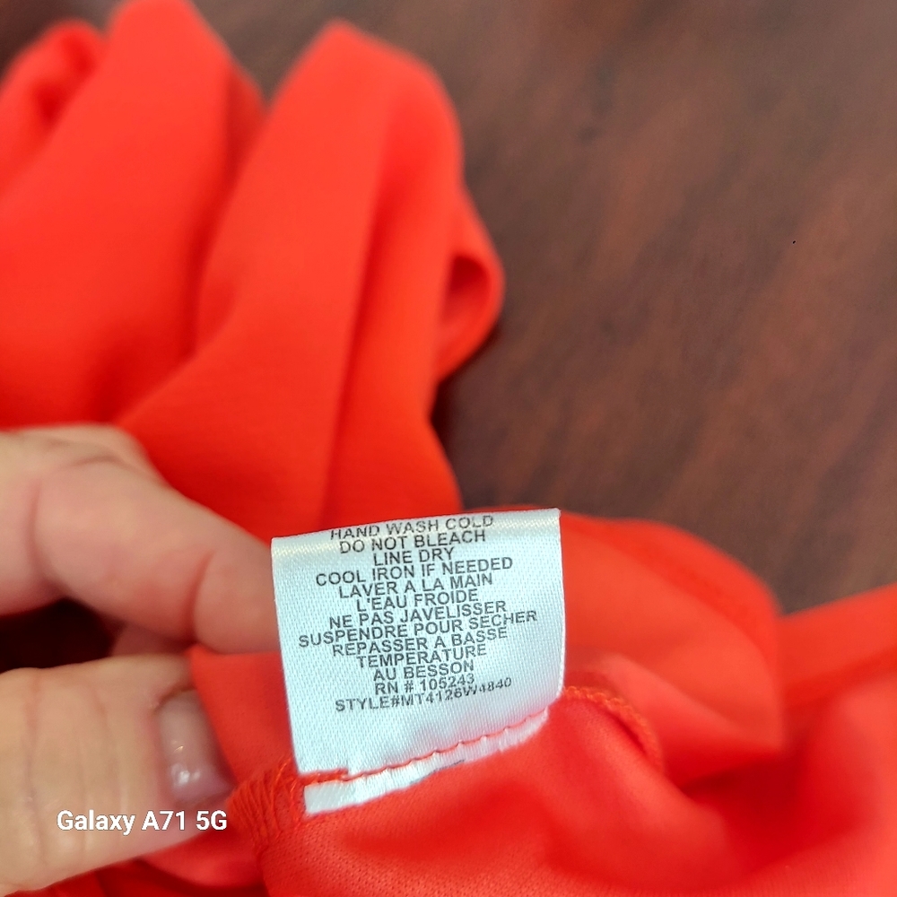 Bobeau Orange Crepe Tank  Shift Dress High Side Slits Sz M - Picture 7 of 15